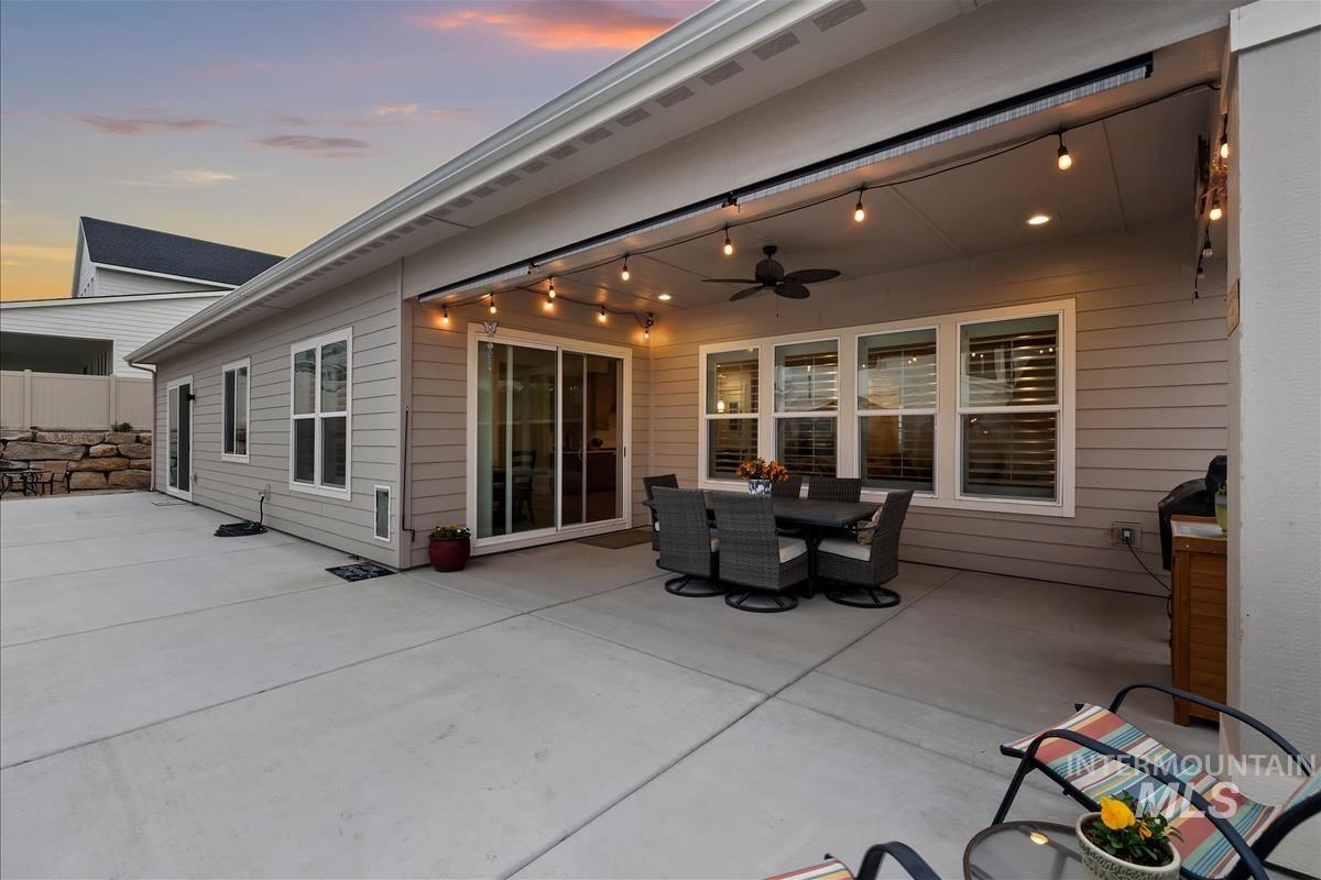 3413 North Hosta Avenue Star, ID 83669 - Photo 29 of 50 View of patio featuring outdoor dining area and ceiling fan