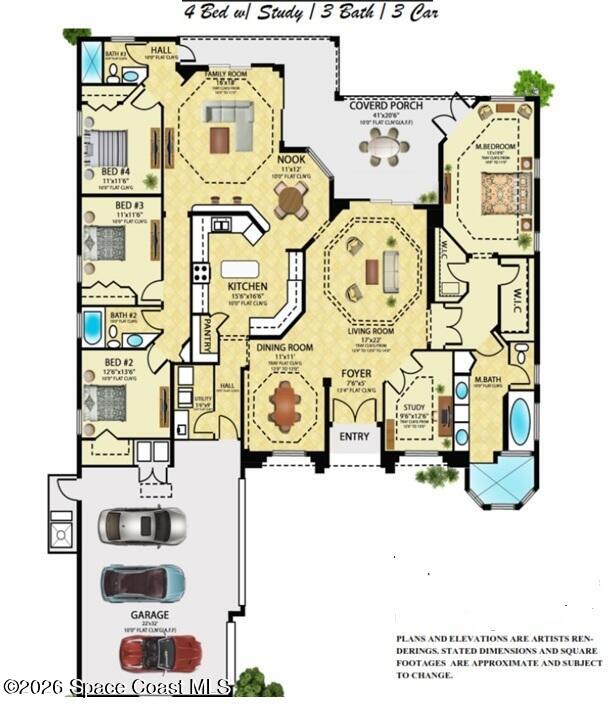 332 Pinto Lane Palm Bay, FL 32909 - Photo 28 of 28 332 pinto floorplan render