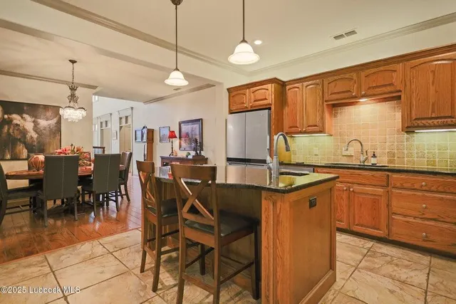 a kitchen with lots of counter top space