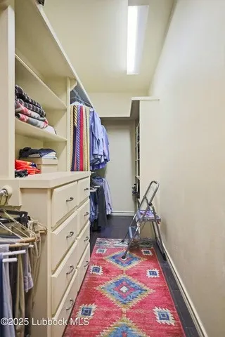 a bed room with a bed and a walk in closet