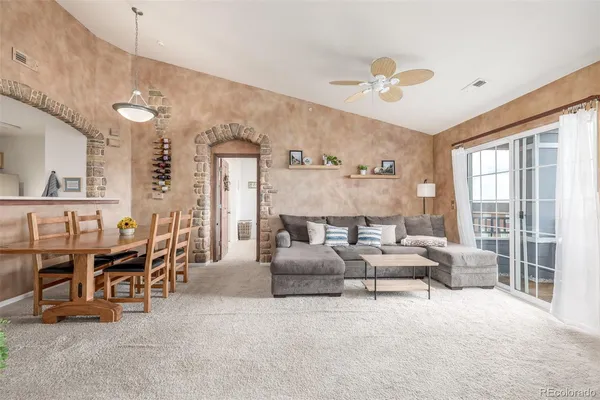 a living room with furniture