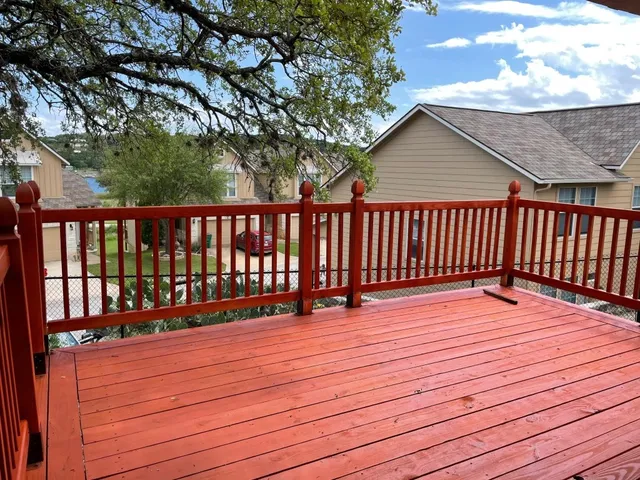a view of wooden deck