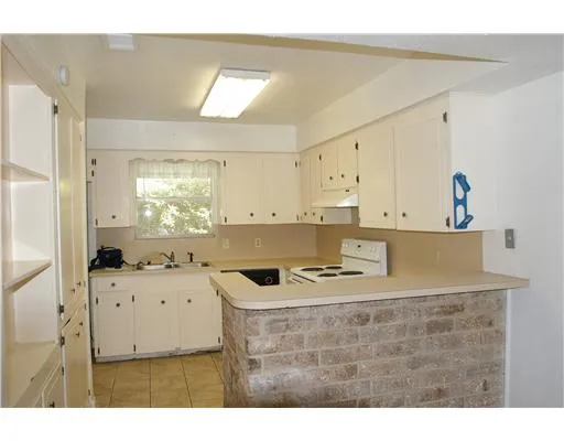 a kitchen with a sink a stove and cabinets