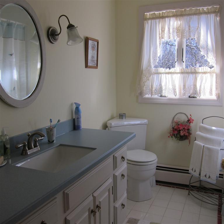 7 Oak Ridge Road East Falmouth, MA 02536 - Photo 9 of 13 a bathroom with a granite countertop sink a toilet and a mirror
