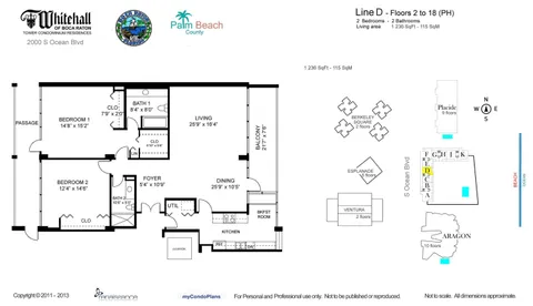 $1,299,900 | 2000 South Ocean Boulevard, Unit 11D, Boca Raton, FL 33432