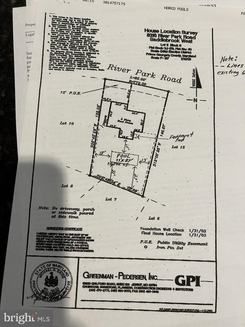 8316 River Park Road Bowie, MD 20715 - Photo 36 of 40 Site Plan of the property