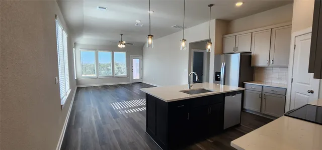 a view of an empty room with yard