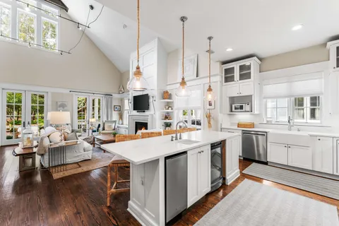 a bedroom with a bed and furniture