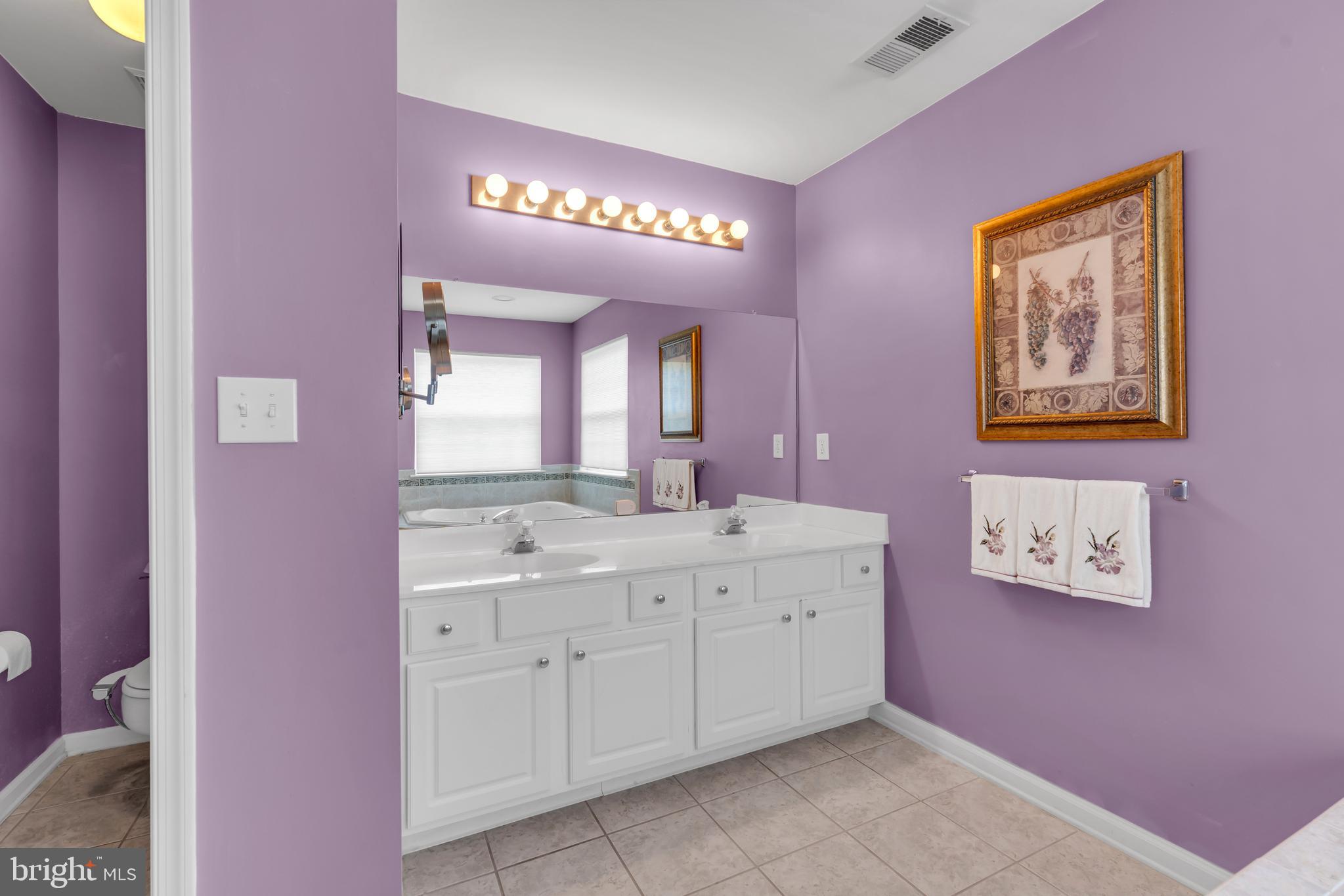 3 Pheasant Court, Unit 2710 Columbus, NJ 08022 - Photo 25 of 39 a spacious bathroom with a granite countertop sink a mirror and a
