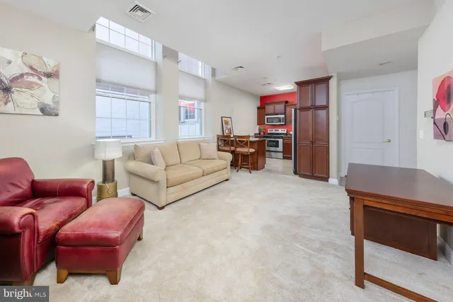 a living room with furniture