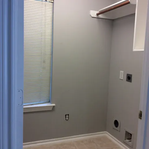 a bathroom with a window