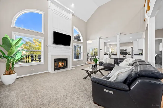 a living room with furniture