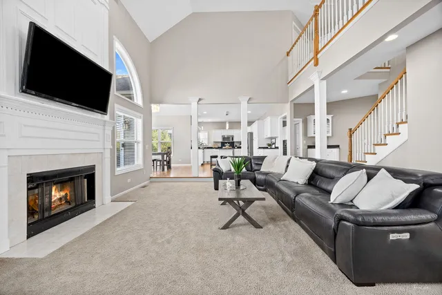 a living room with furniture