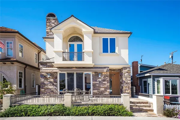 a front view of white house