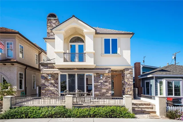 a front view of white house