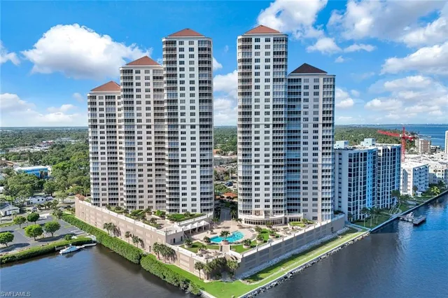 a buildings with water view