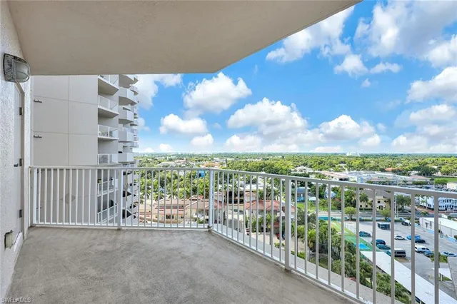 a view of city from balcony
