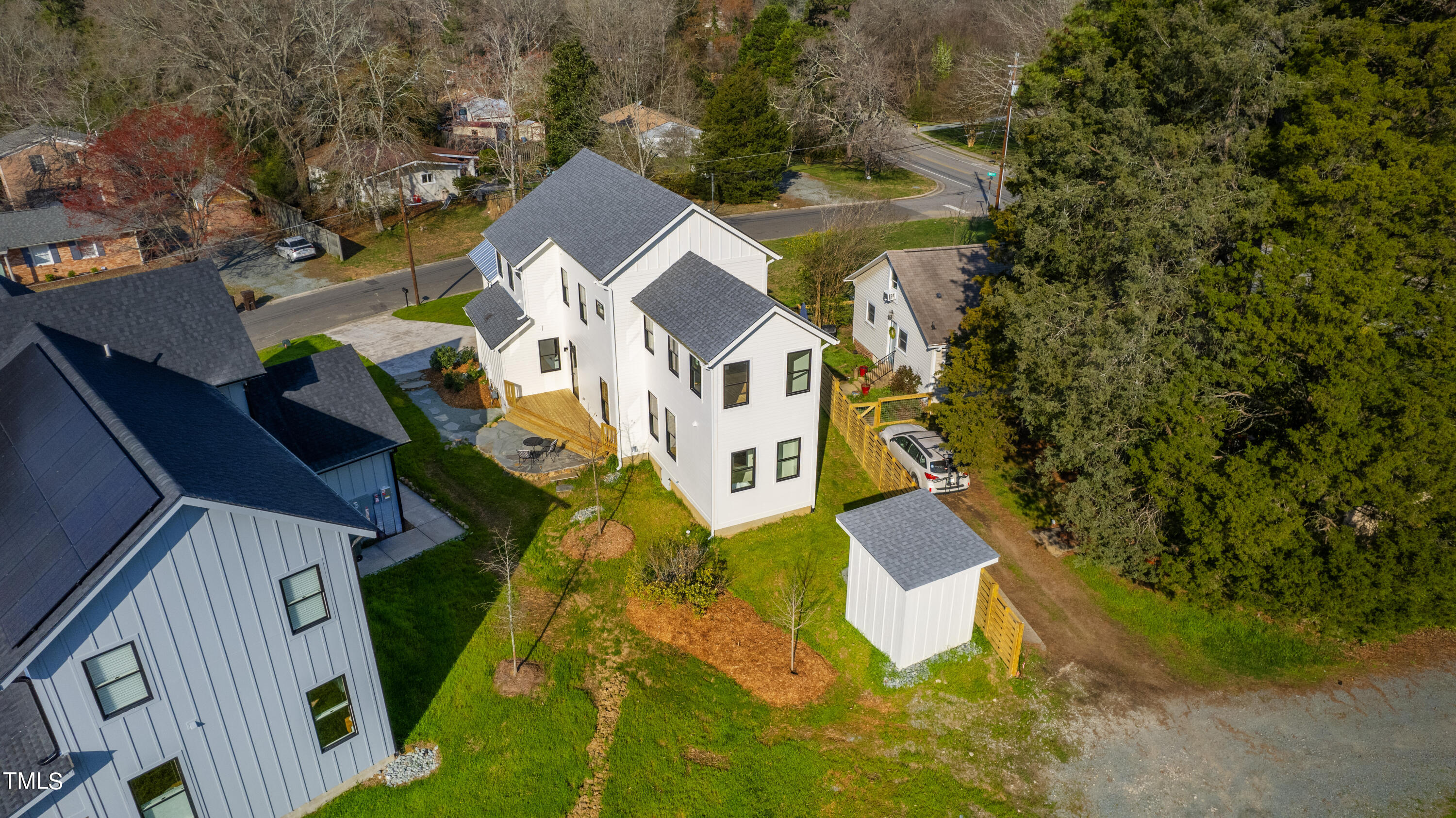 107 Gary Road Carrboro, NC 27510 - Photo 33 of 34 an aerial view of a house with swimming pool and outdoor space