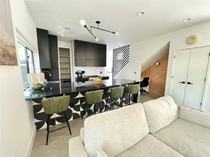 a living room with furniture