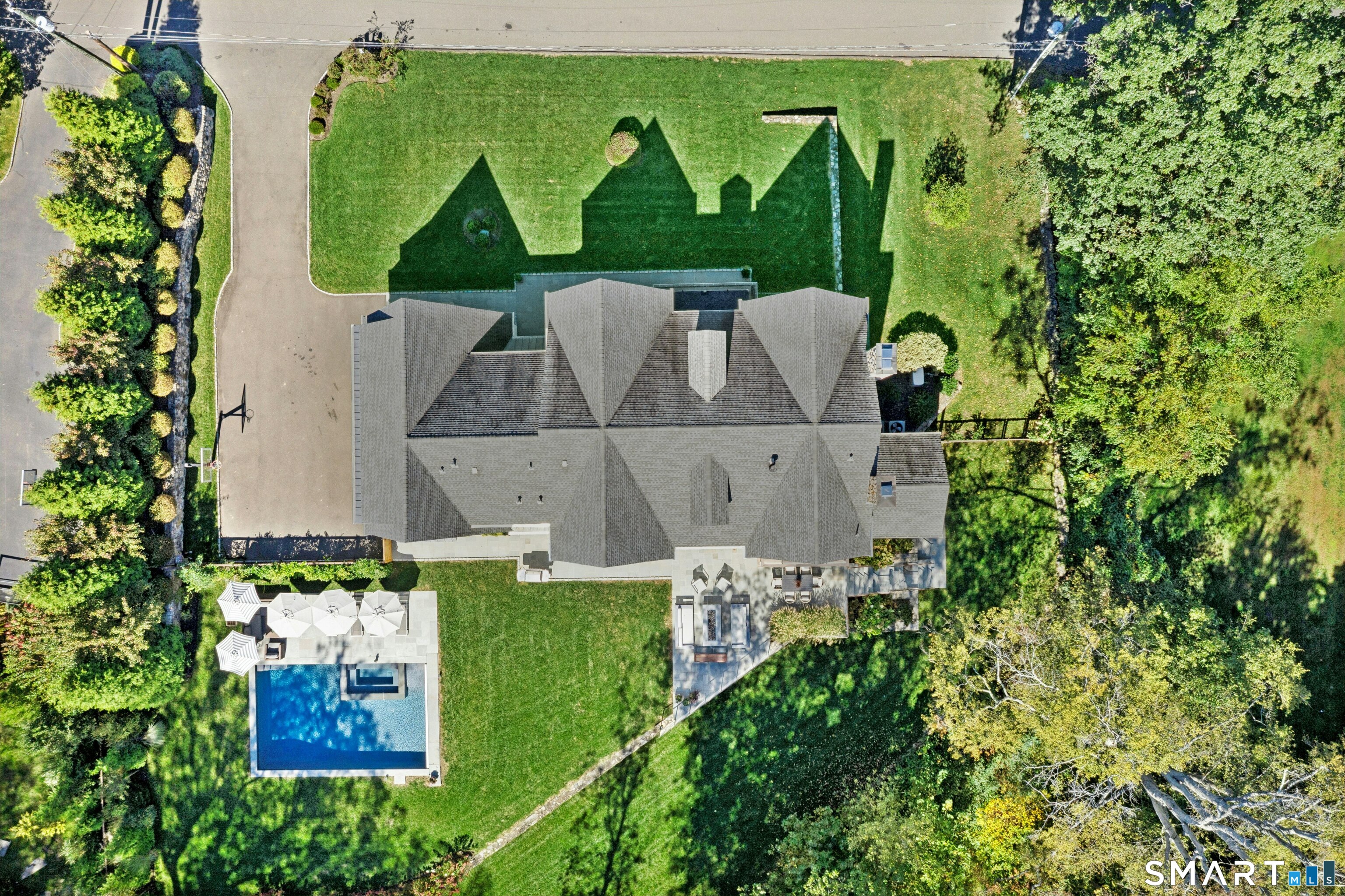 42 Hillcrest Road New Canaan, CT 06840 - Photo 38 of 38 an aerial view of a house