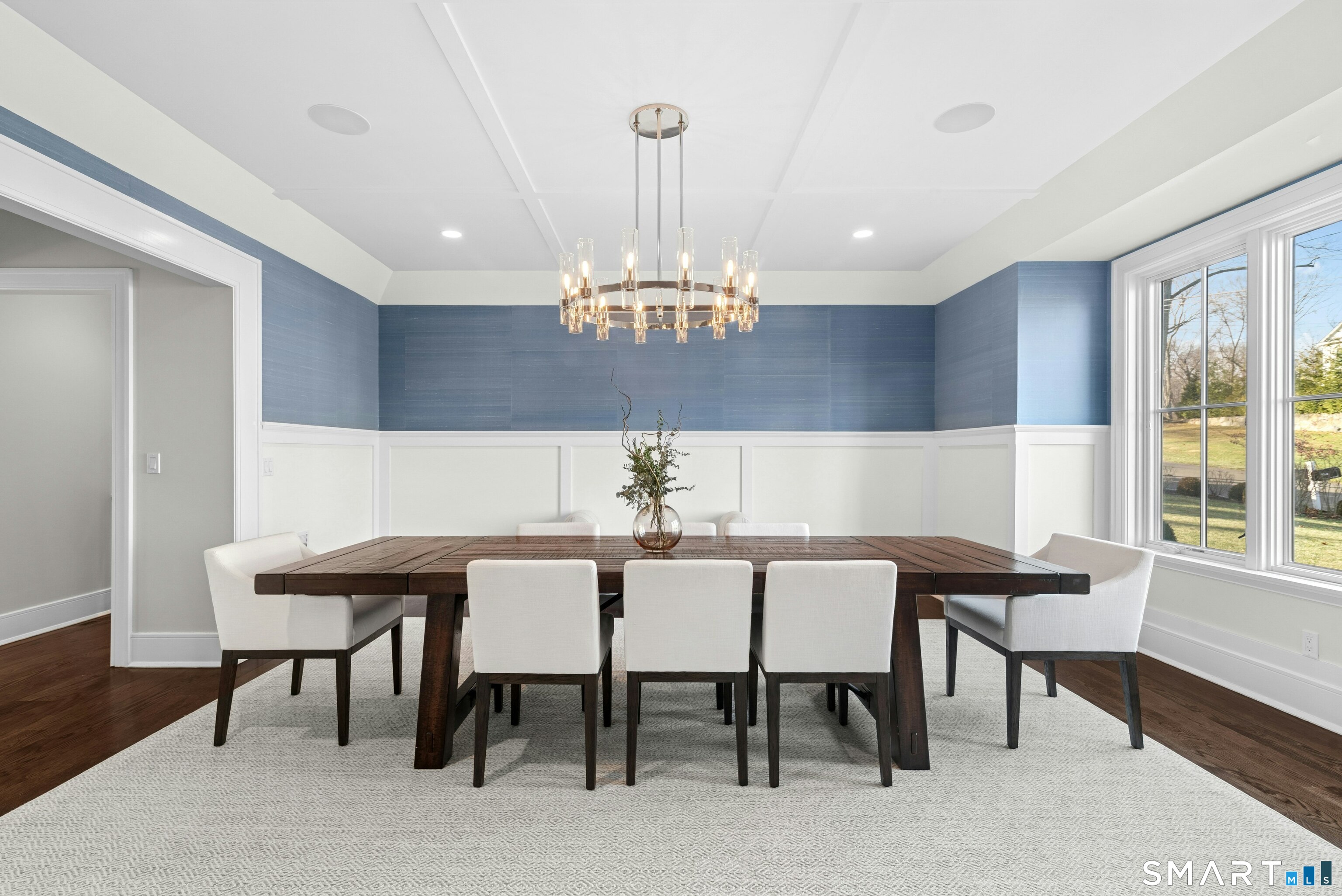 42 Hillcrest Road New Canaan, CT 06840 - Photo 6 of 38 a view of a dining room with furniture window and wooden floor