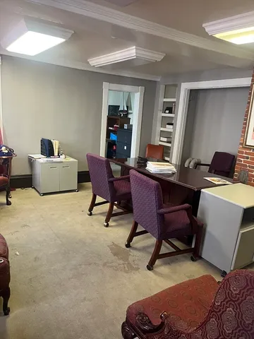 a workspace with furniture