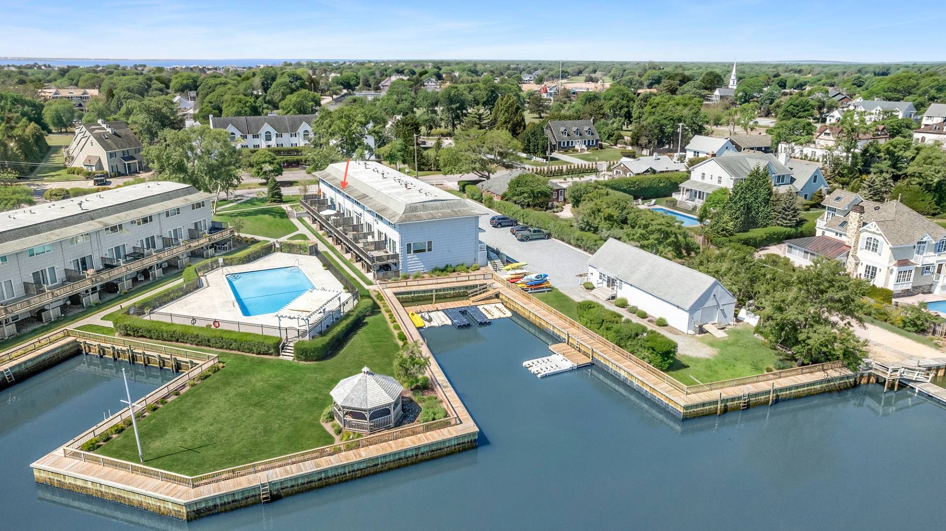 3004 Mitchell Road Westhampton Beach, NY 11978 - Photo 23 of 24 an aerial view of a house with a swimming pool
