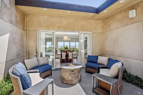 a living room with furniture