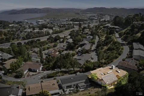 an aerial view of a city