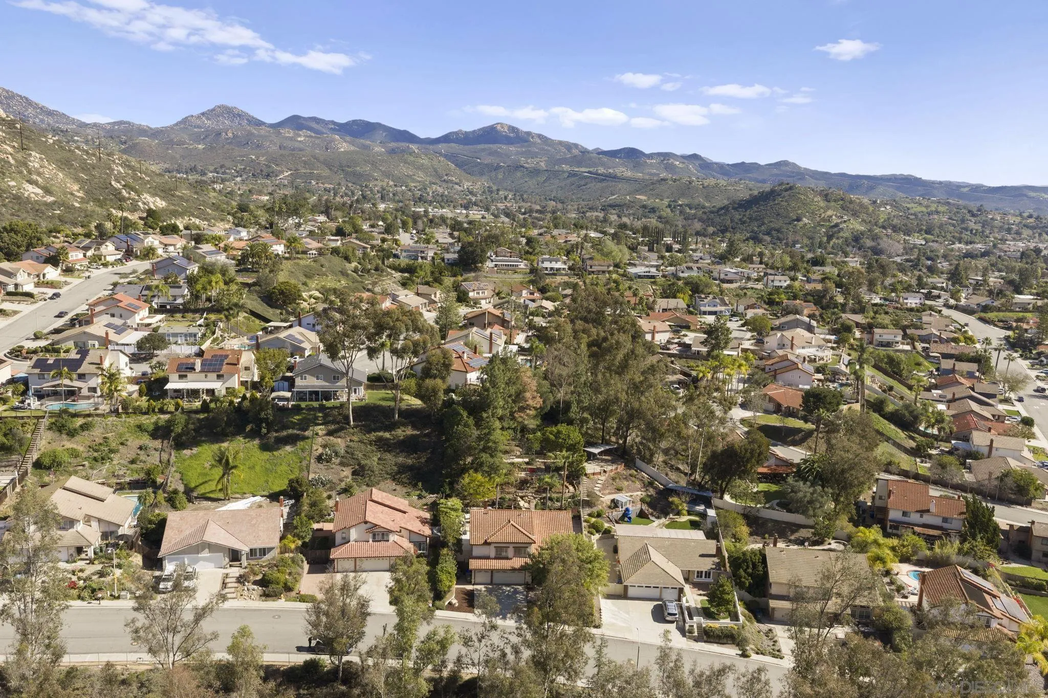 14725 Fieldview Way Poway, CA 92064 - Photo 59 of 67 an aerial view of residential houses with outdoor space and trees