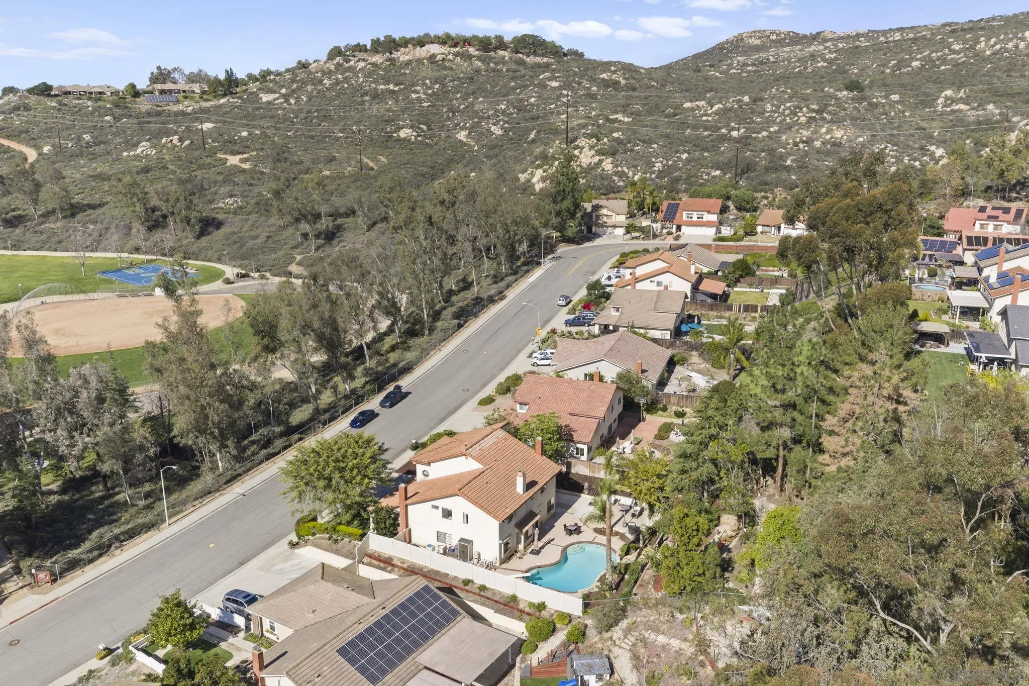 14725 Fieldview Way Poway, CA 92064 - Photo 62 of 67 an aerial view of residential houses with outdoor space