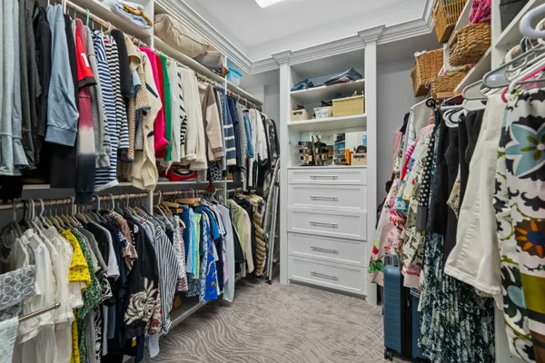 a view of a lake with a city