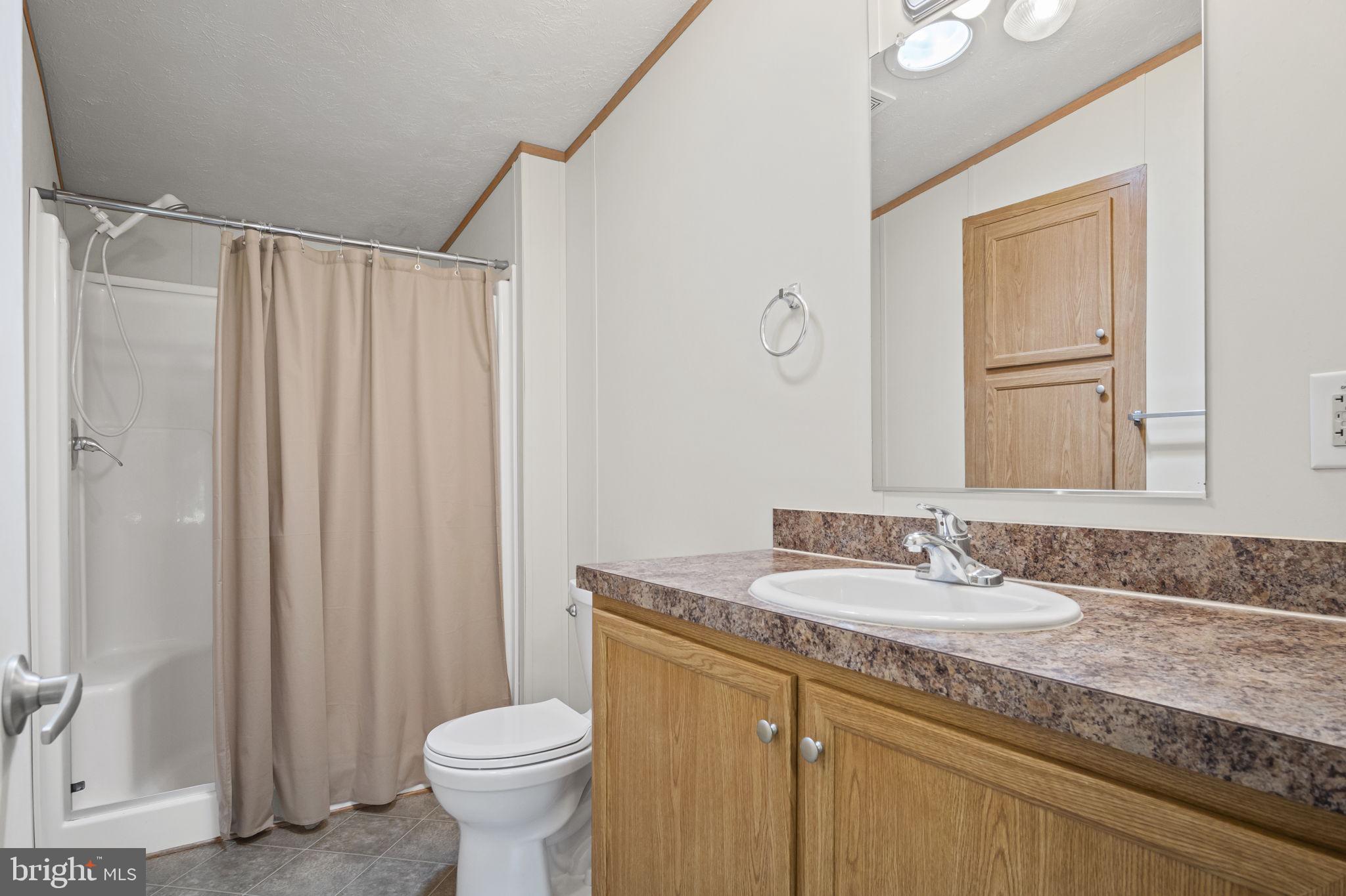540 Zeigler Road Dover, PA 17315 - Photo 21 of 41 a bathroom with a granite countertop sink toilet and a mirror