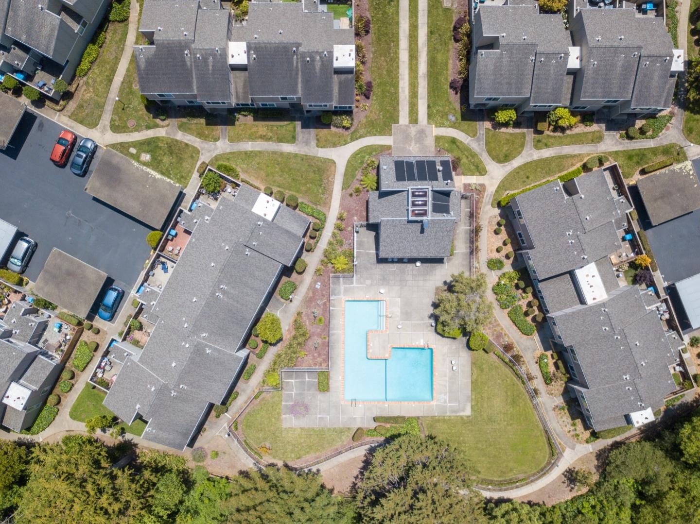 1263 Rosita Road Pacifica, CA 94044 - Photo 32 of 37 an aerial view of a house with a swimming pool