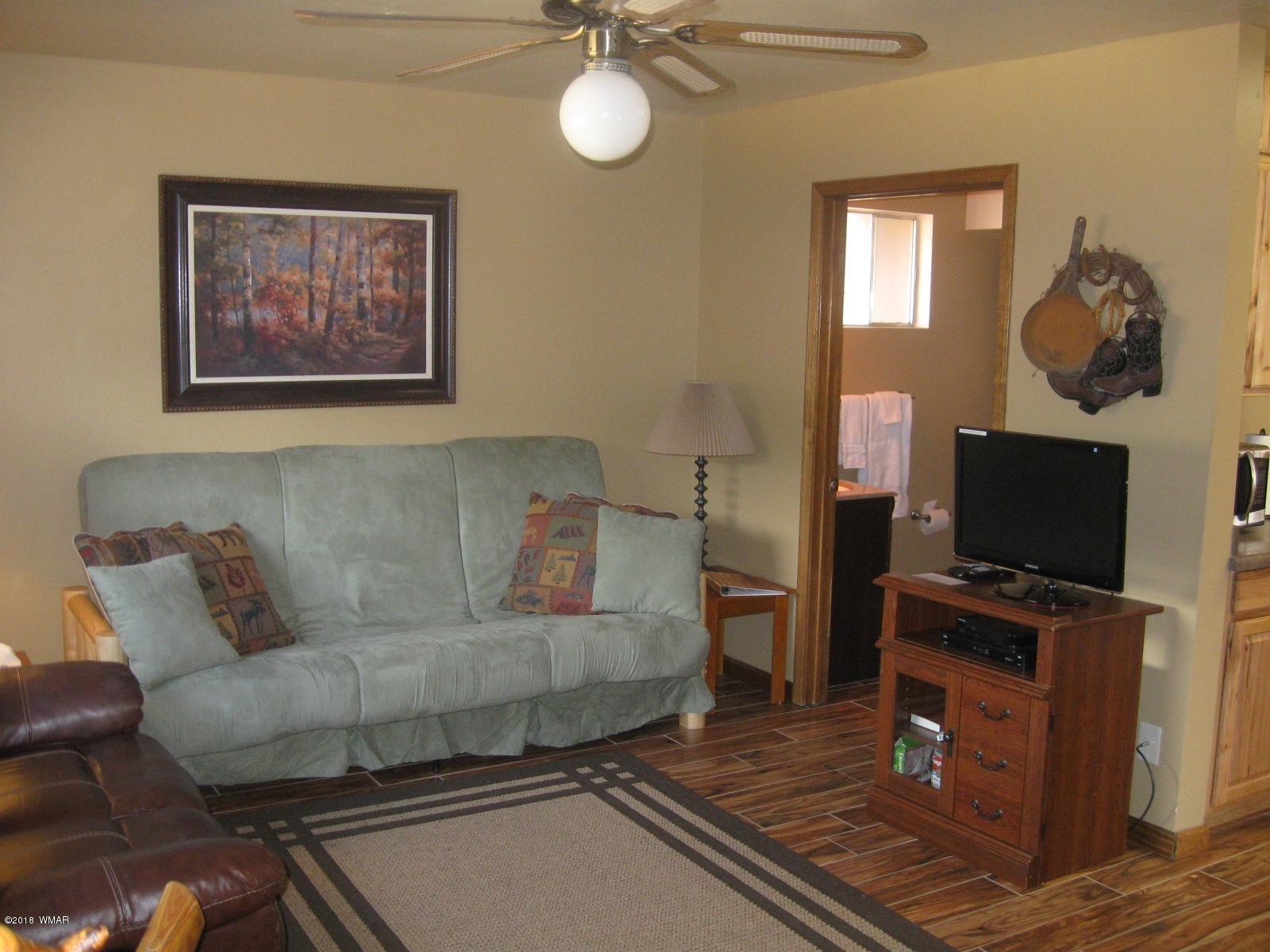 140 Main Street, Unit 4 Greer, AZ 85927 - Photo 10 of 20 a living room with furniture and a flat screen tv