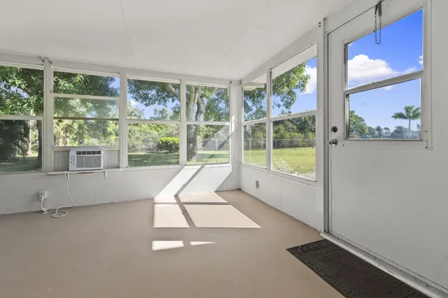 a living room with a large window