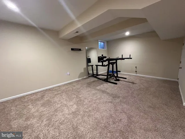 a view of a room with windows