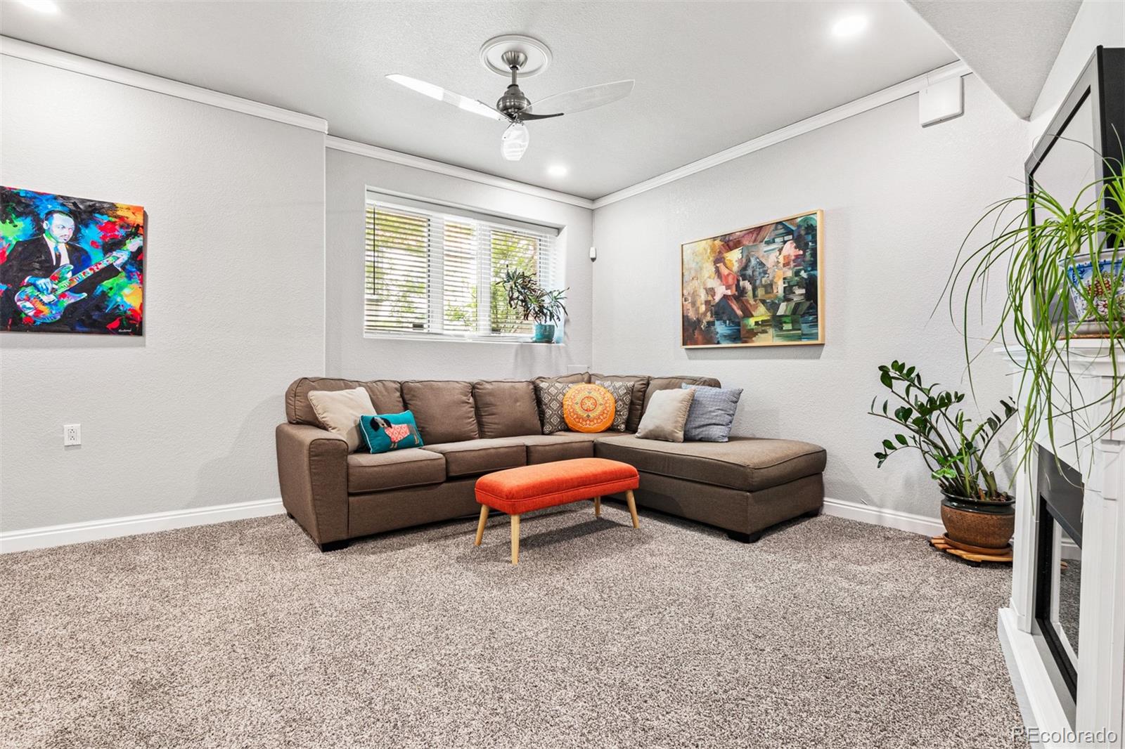 2323 Decatur Street Denver, CO 80211 - Photo 22 of 40 a living room with furniture and a potted plant
