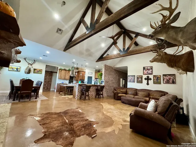 a living room with furniture