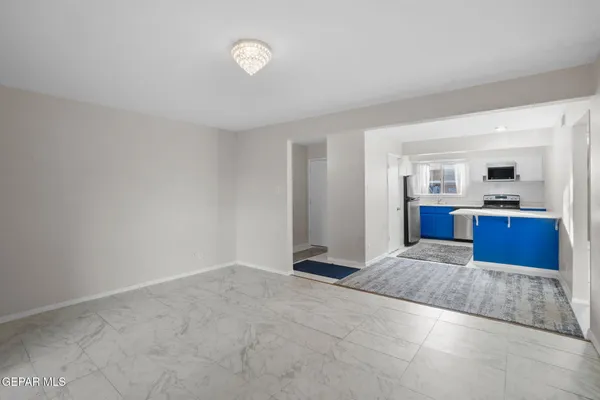 a view of kitchen with wooden floor