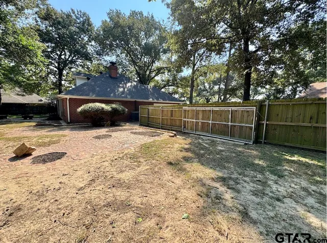 a view of backyard with tree