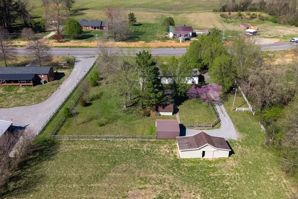 an aerial view of a house