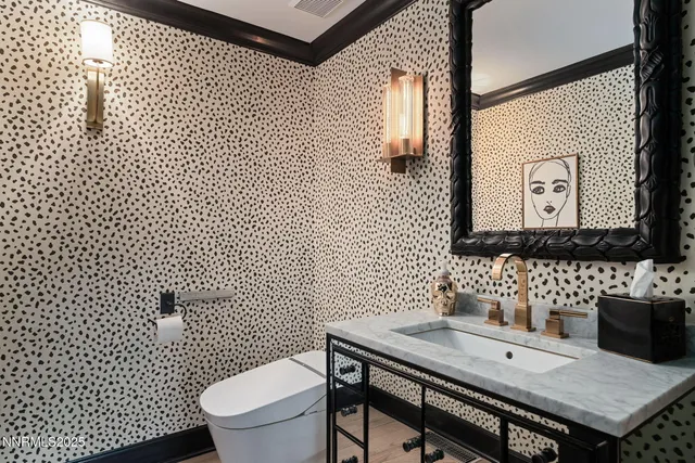 an aerial view of a town with trees