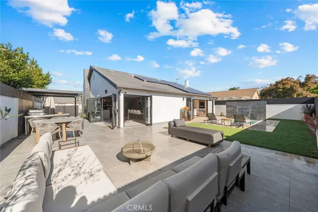 a outdoor space with furniture and garden