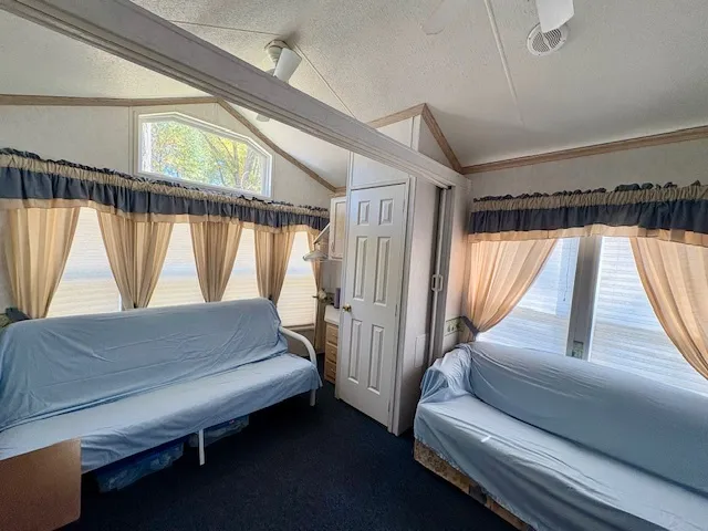 a living room with a couch and a table