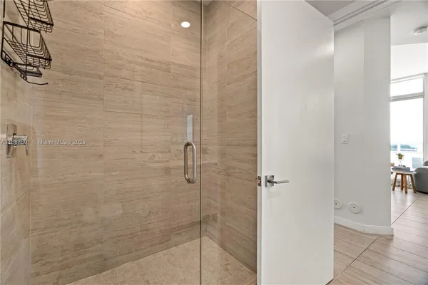 a bathroom with a shower
