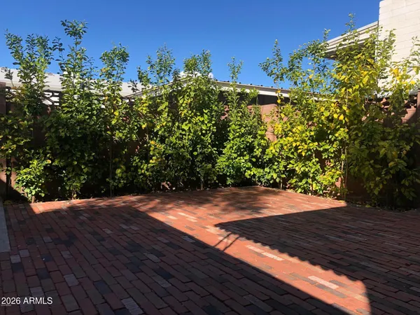 a view of a backyard of the house