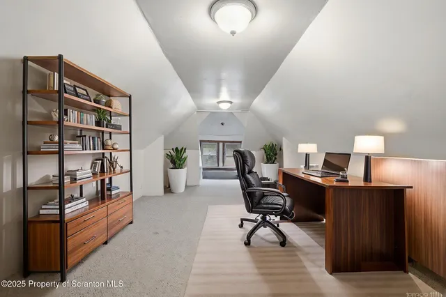 a view of a big room with a projector