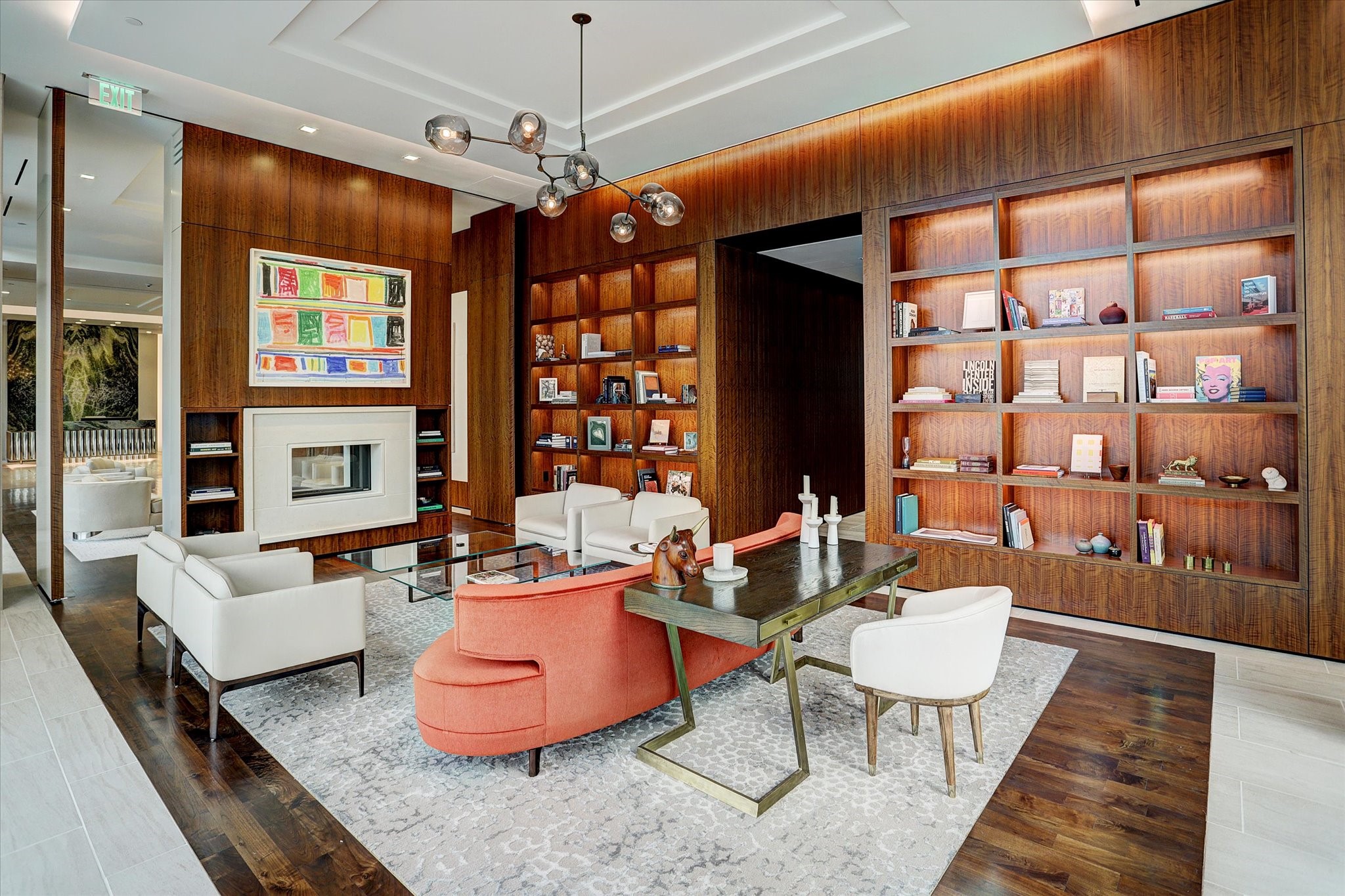 3433 Westheimer Road, Unit 702 Houston, TX 77027 - Photo 35 of 48 An intimate retreat featuring custom millwork, curated interiors, and inviting spaces for reading or quiet conversation.