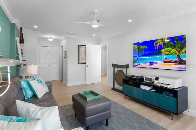 a living room with furniture and a couch